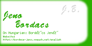 jeno bordacs business card